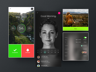 Calendar App app application calendar design minimal ui ux