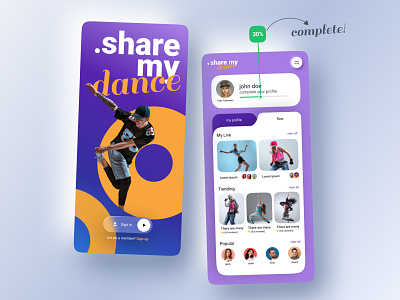 Dance App app application dance design hip hop minimal mobile mobile app ui ux