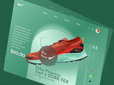 Nike Hero Header banner design header intro landing nike shoe ui ux web