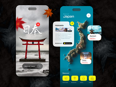 Japan App app design explore japan mobile travel ui ux