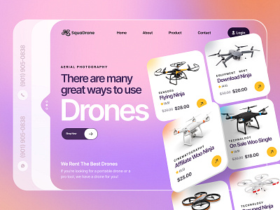 Drone Hero Header by Shankar 👋🏻😎 on Dribbble