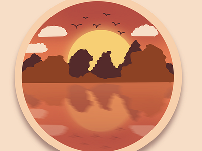 Sunset on Rocky Mountains branding design graphic design illustration logo procreate