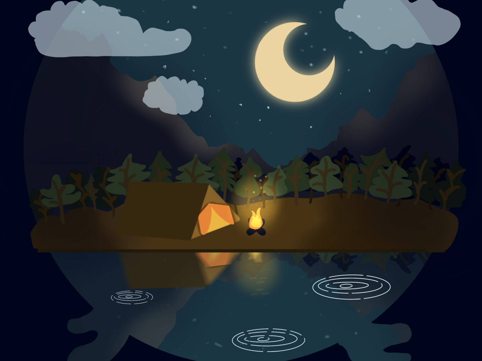 playful-camp-at-night-by-freddie-cowgill-on-dribbble