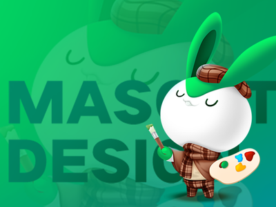 Mascot design-Rabbit Q design illustration mascot