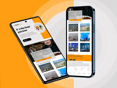 ComFoddy Food Apps landing Page & Mobile UI Design