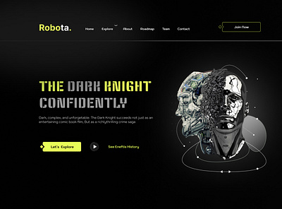 Robotic Landing Page UI Design graphic design landing page logo motion graphics ui ux