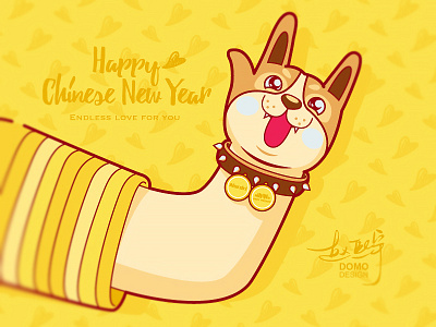 Chinese New Year chinese dog illustration poster