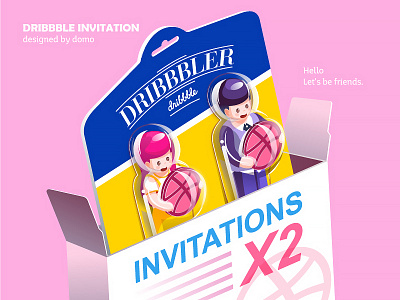 Invitation dribbble friends illustration invitation invite ui web