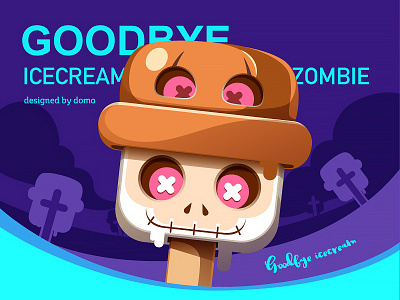 Ice cream zombie game ice cream illustration poster skeleton snow web zombie