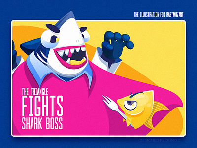 Fights boss fight fish food illustration monster poster shark web