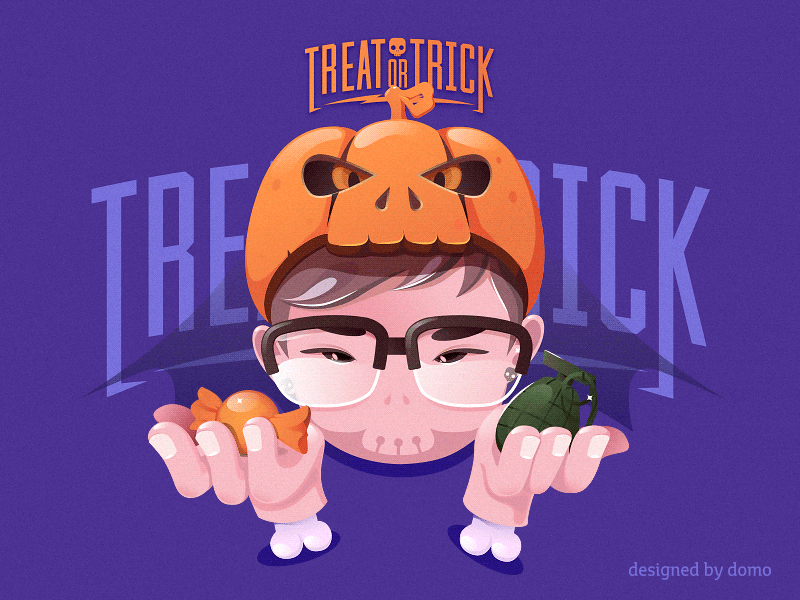 Treat or Trick bomb candy festival halloween home illustration monster poster pumpkin web