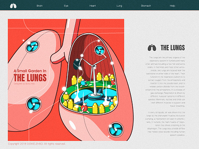 A Small Garden In The Lungs fresh illustration lung lungs poster running ui web wind