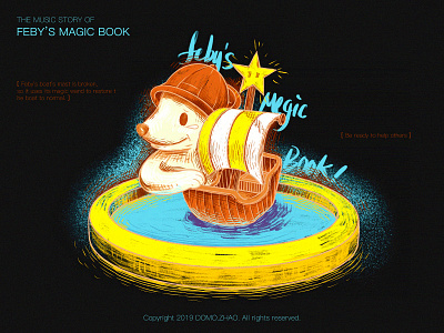 Feby‘s Magic Book boat character festival illustration magic monster poster web
