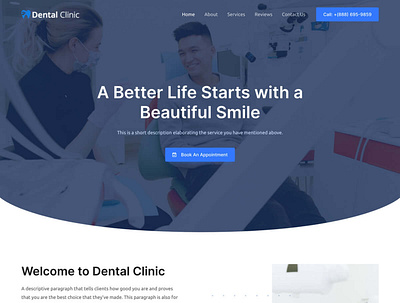 Dental clinic website branding dental website design elementor website wordpress