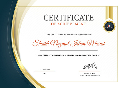 WordPress and eCommerce Course Certificate