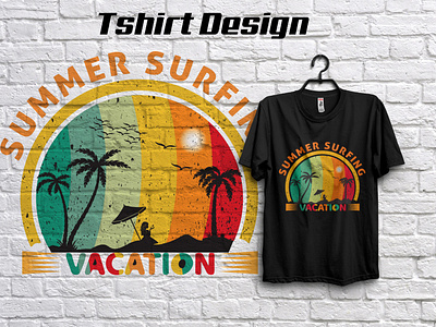 My latest project Summert Surfing Vacation, T-shirt Design.