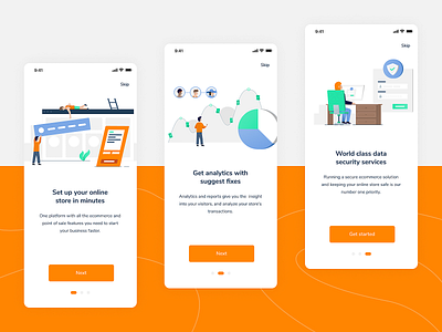 Onboarding - Nimble illustrations 🤸 app onboarding character illustration ecommerce app illustration mobile onboarding onboarding onboarding illustration