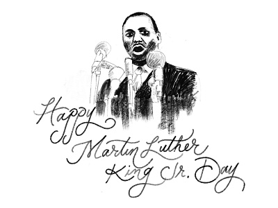 Happy Martin Luther King Jr Day Handlettering