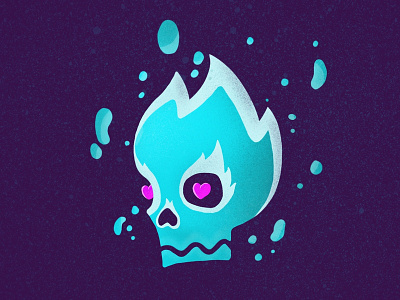 Water skull firstshot illustration procreate skull water