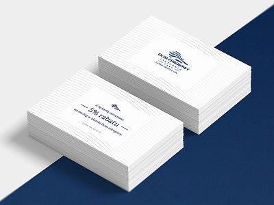 Hotel Discount Card business card clean discount hotel line lines navy white