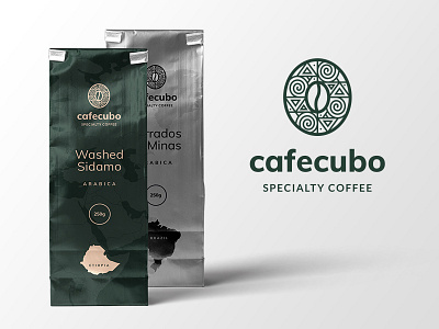 Cafecubo packaging africa african bag brand branding coffee logo mark packaging tribal