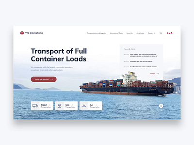 Logistics Website Animation after after effects animation design effects logistics sea ship spedition transport transportation ui ux water waves web webdesign website welcome screen www