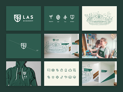 LAS branding branding design flat forest green icon id identification illustration interior logo logotype mark sign vector visual