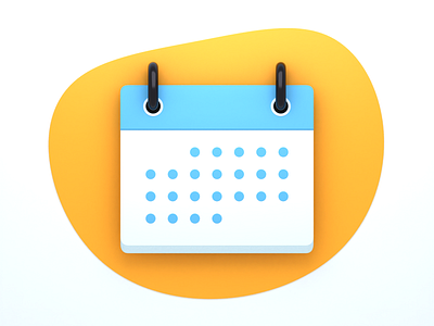 Calnedar - 3d icon 3d blender3d blue calendar date icon orange toon
