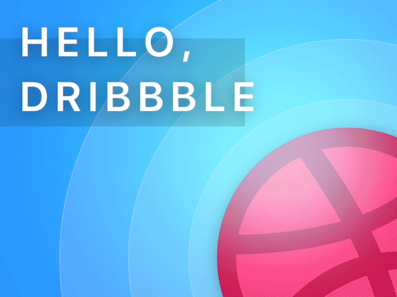 Hello Dribbble debut gif animation