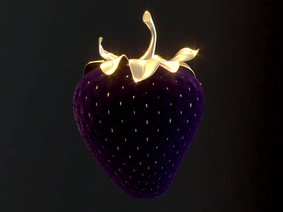 luxury strawberry 3d 3d animation fruit fruits gold luxury maya maya3d vray