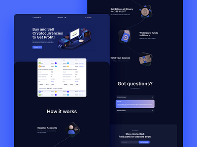 Cryptocurrency Landing Page \w 3D Illustration