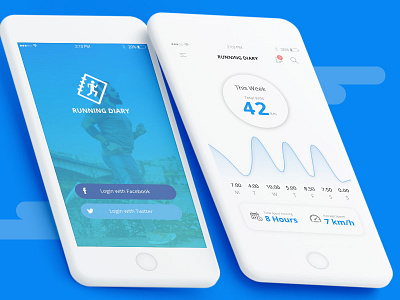 Track your running - Fitness App icon design ux design visual design