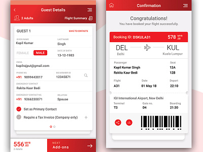 Flight booking App- Passenger and E-boarding