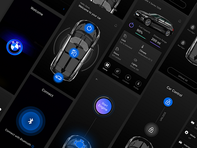 Car Remote Control App app design car app concept design mobile app ux design visual design