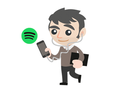 Illustration Vector Man with Spotify advertising art cellphone illustration spotify vector