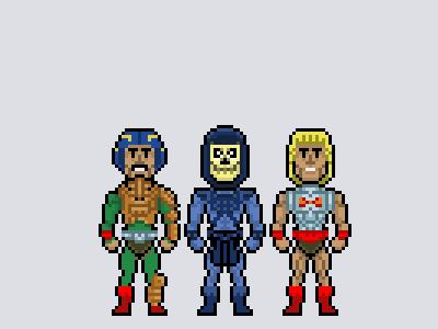 Masters of universe PixelArt heman man at arms masters masters of universe pixelart skeletor