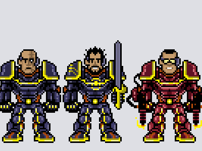 Spacemarines in PixelArt 40k spacemarines warhammer