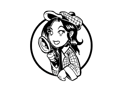 LadyGrissom detective illustration lady logo