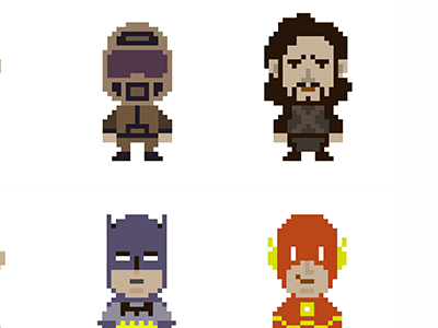 Pixel Stickers art batman comic flash got hoddor monkey island pixel superman