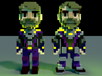 VOXEL powerup characters pixel voxel