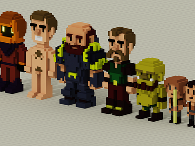 Dungeon Characters in Voxel
