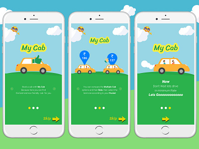 Cab Booking App adobe illustrator adobe photoshop cab cab booking car booking illustrations ios app mobile app