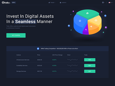 Trakx landing bitcoin branding cryptocurrency dashboard design desktop dribbble illustration trade trading ui web