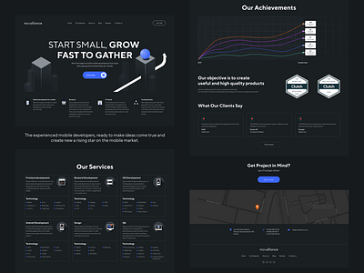 Incoalliance landing page (dark version)