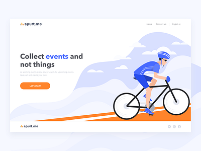 Spurt.me homepage branding design desktop dribbble homepage illustration sport ui web