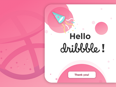 Hello dribbble! debuts dribbble pink thanks