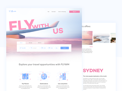 Airlines website concept airlines web