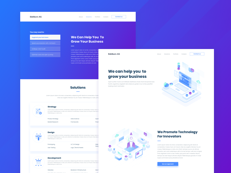 Edelborn.com Concept by Tetiana Denysenko on Dribbble