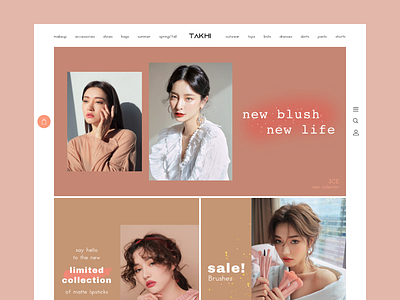 Takhi online store design fashion online shop pastel store ui web