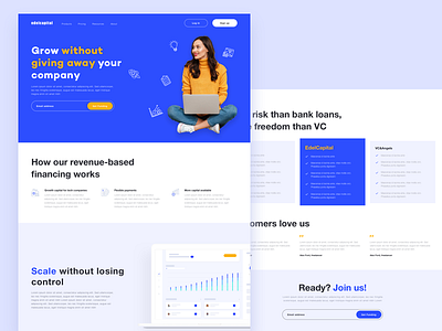 Edelcapital design blue design desktop dribbble ui web yellow